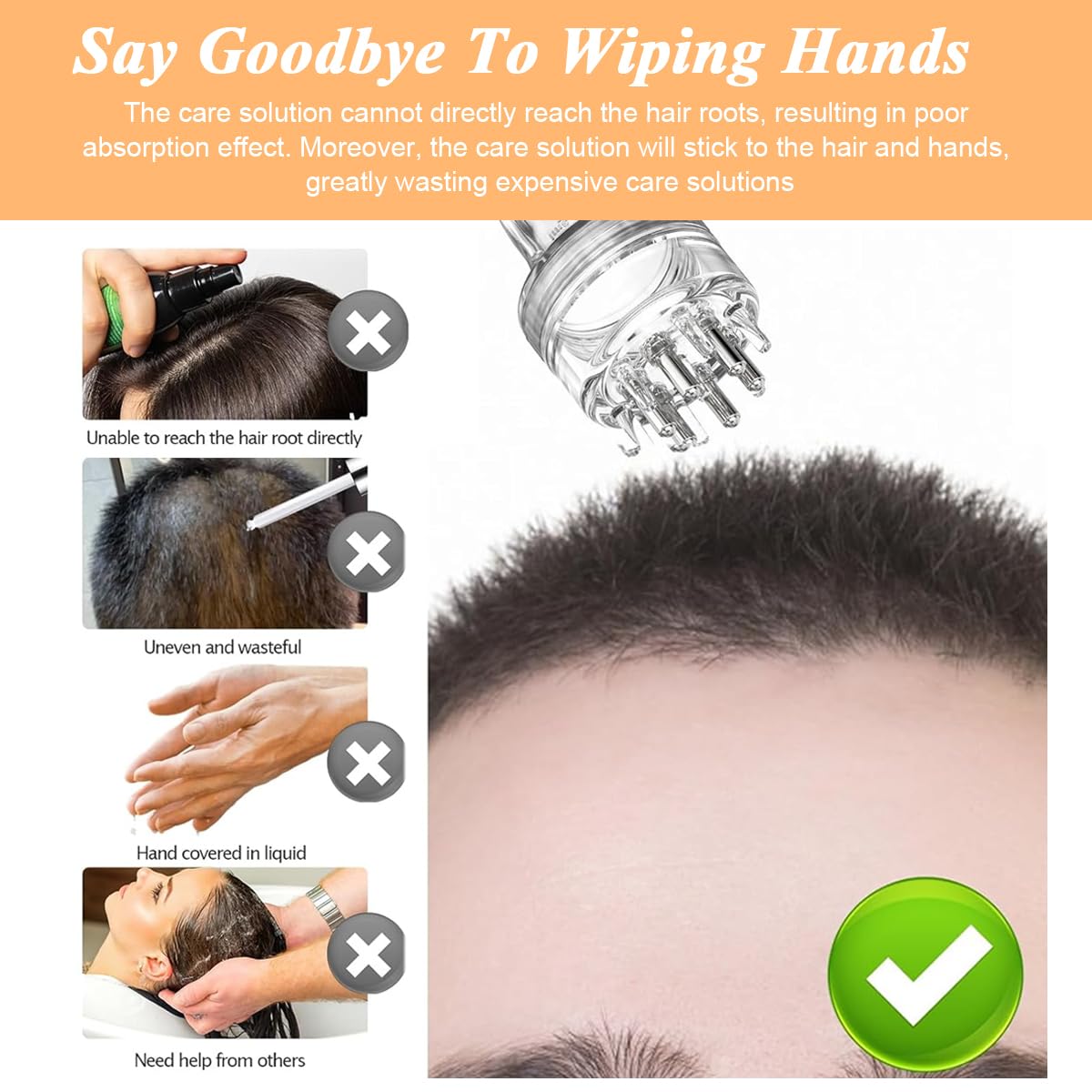 HANNEA Hair Oil Applicator Comb for Scalp Treatment and Hair Growth | 3ML Root Bottle Brush