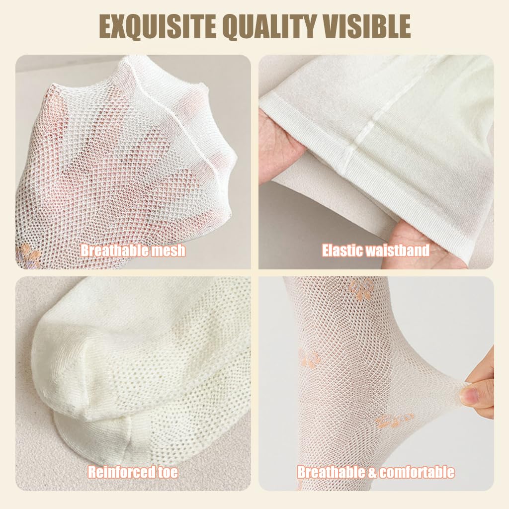 PALAY Cotton Stockings for Girls featuring Heart Jacquard Footed Design 2Pcs 80–95 cm White