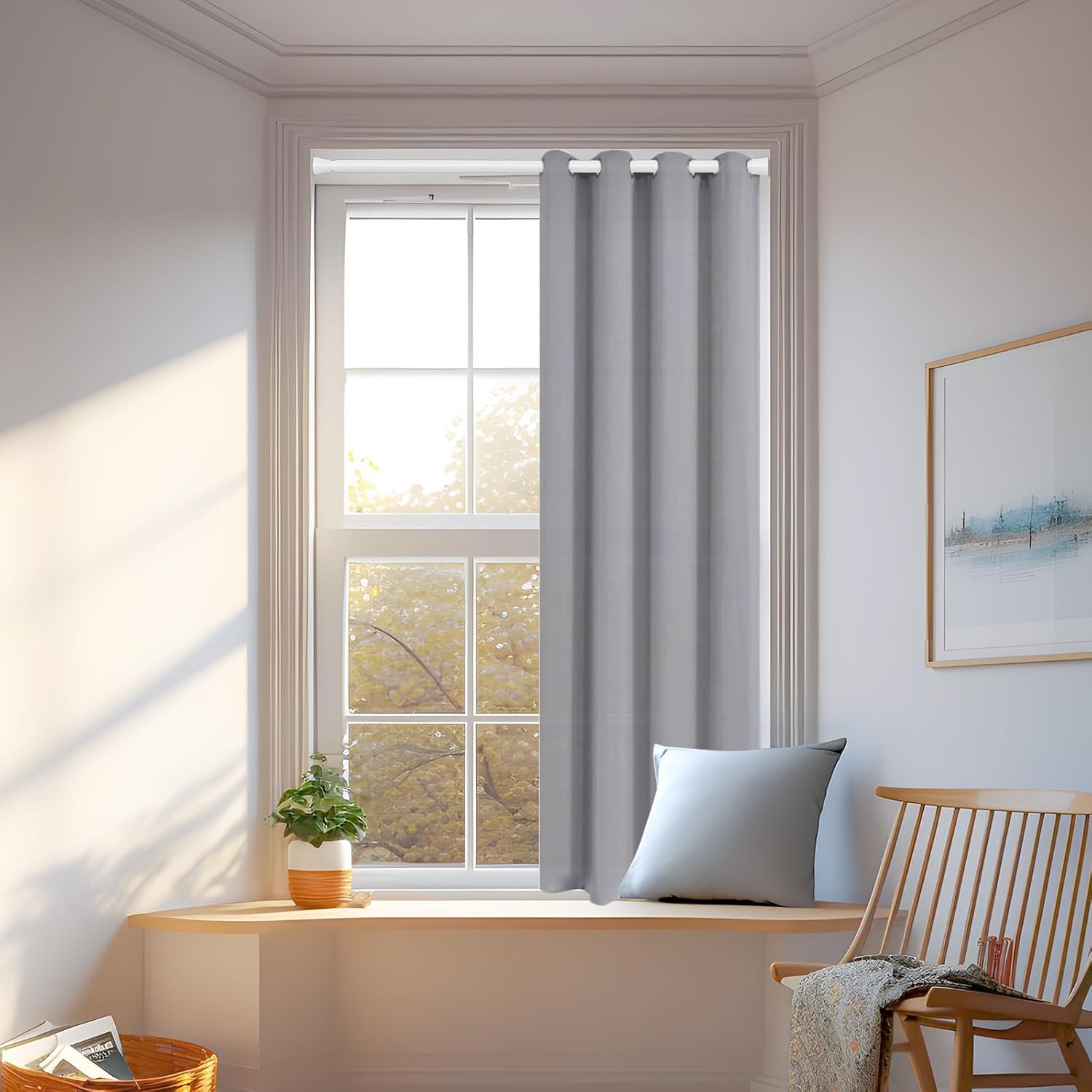 HASTHIP Retractable Curtain Rod for Windows and Showers featuring Anti Slip Pad | Adjustable 28.7–43 in Metal Tension Rod