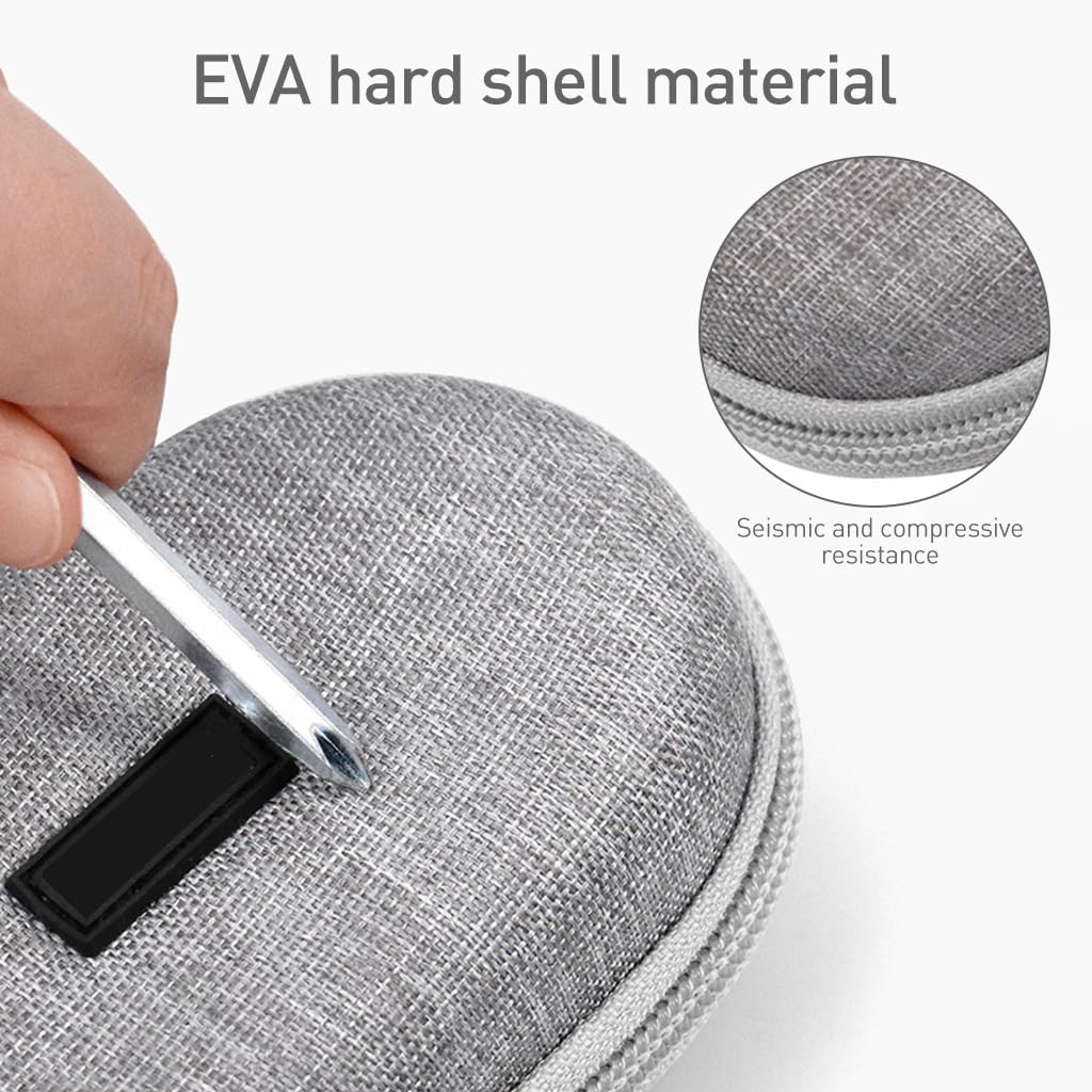 ZIBUYU Earbud Travel Case for Earphones and Cables with Elastic Belt and Mesh Bag | Soft EVA Storage Pouch