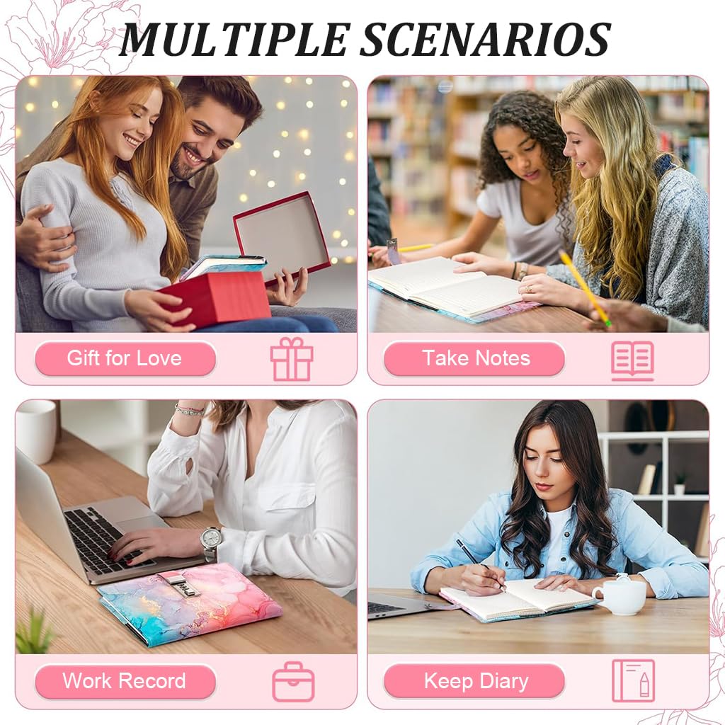 Climberty Diary With Lock for Girls featuring 3 Digit Password | Soft PU Leather A5 192 Pages