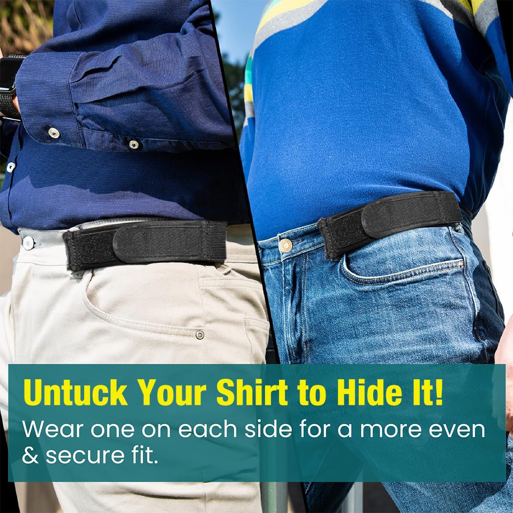 GUSTAVE No Buckle Elastic Belt for Men with Hook and Loop Closure 9.8 in | Comfortable Fit