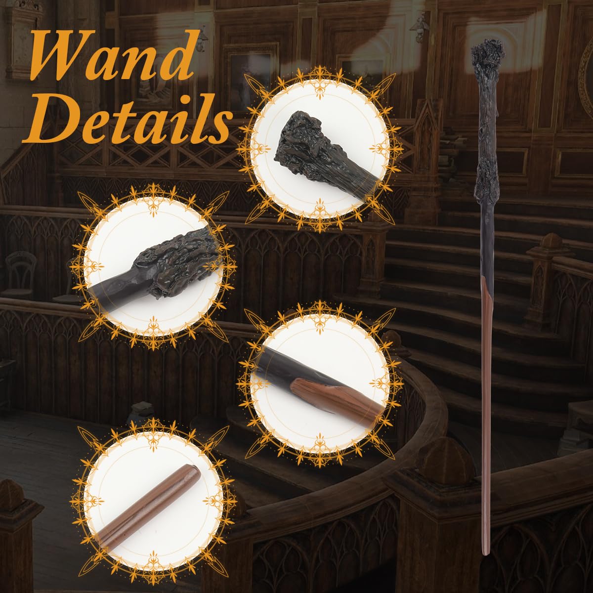 PATPAT Wizard Costume Set for Kids with Glasses Tie and Magic Wand | Ideal for Halloween