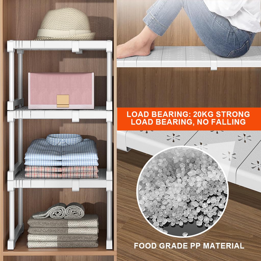 HASTHIP Adjustable Wardrobe Shelf for Cabinets with 18–26 in Expandable Rack | 110 lbs Capacity Carbon Steel