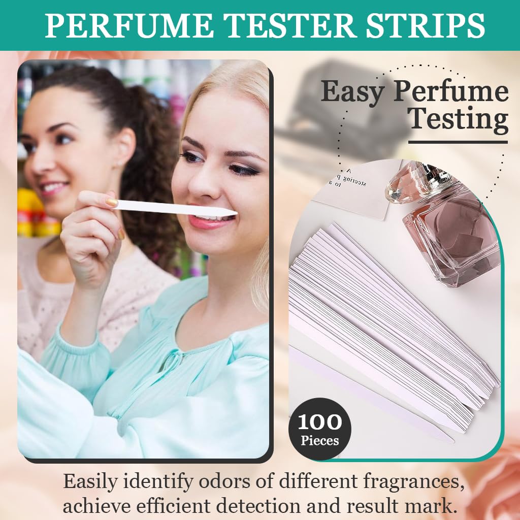 ZIBUYU Perfume Test Strips for Accurate Fragrance Sampling with 13cm Cotton Pulp Paper | 100 Pack