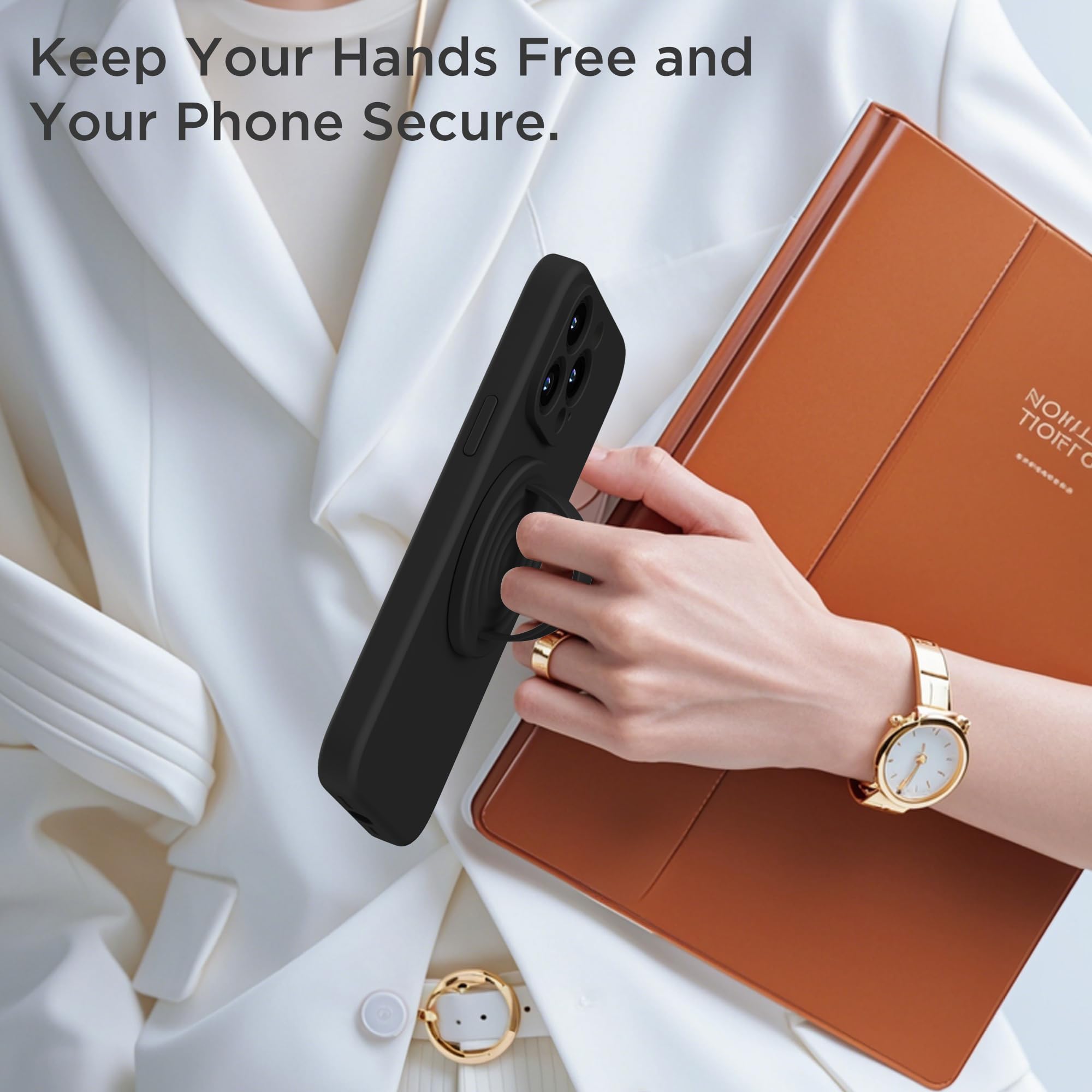 ZORBES Silicone Magnetic Phone Grip Holder for iPhone 16–12 with 360° Rotation | Ergonomic Loop Design