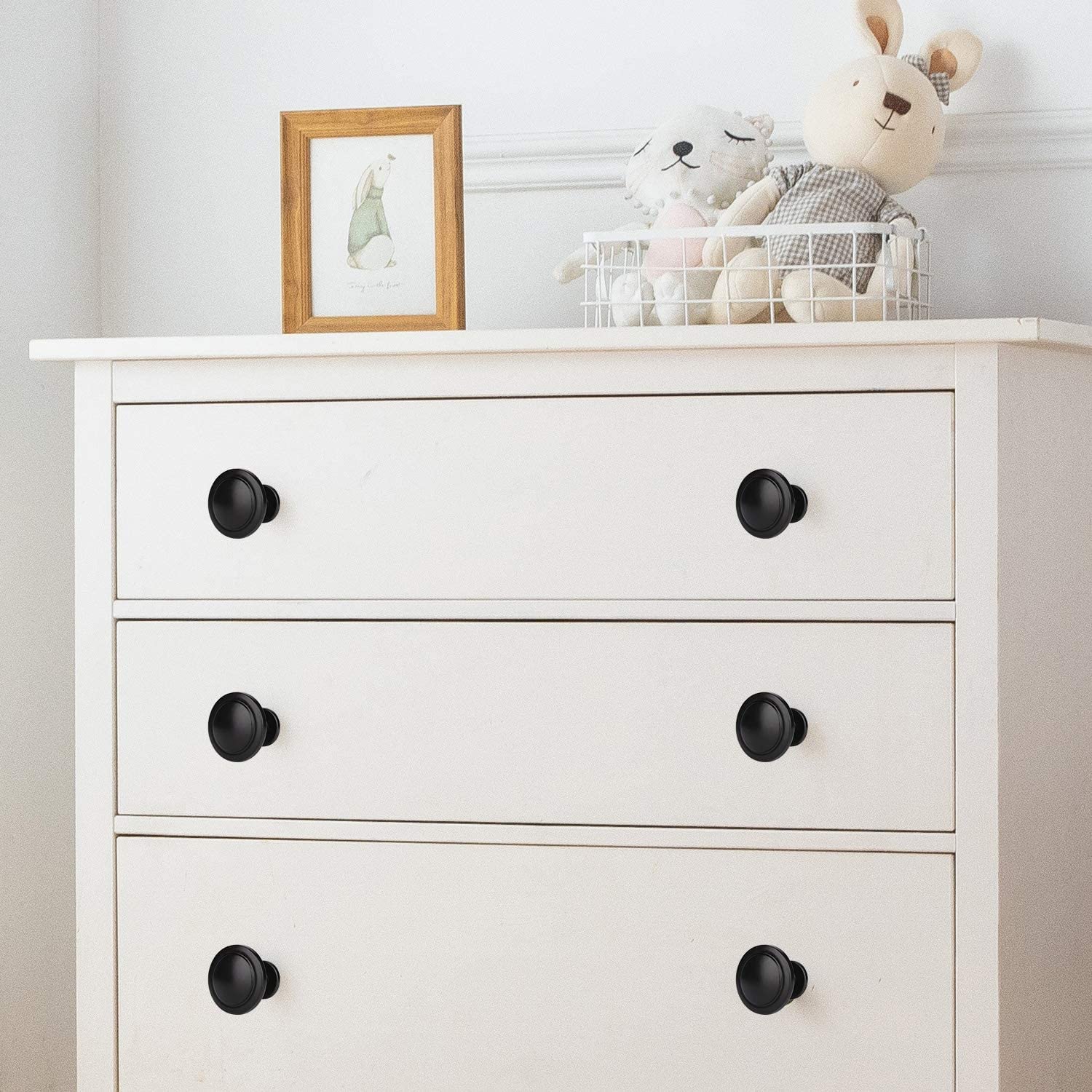HASTHIP dresser knobs for cabinets and drawers featuring 18pcs 30mm matte black aluminum design