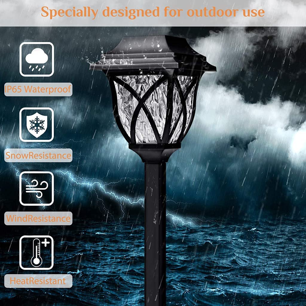 ELEPHANTBOAT Solar Path Lights for Garden and Patio with IP44 Waterproof Design | 6 Pcs Warm White LED Outdoor Lighting
