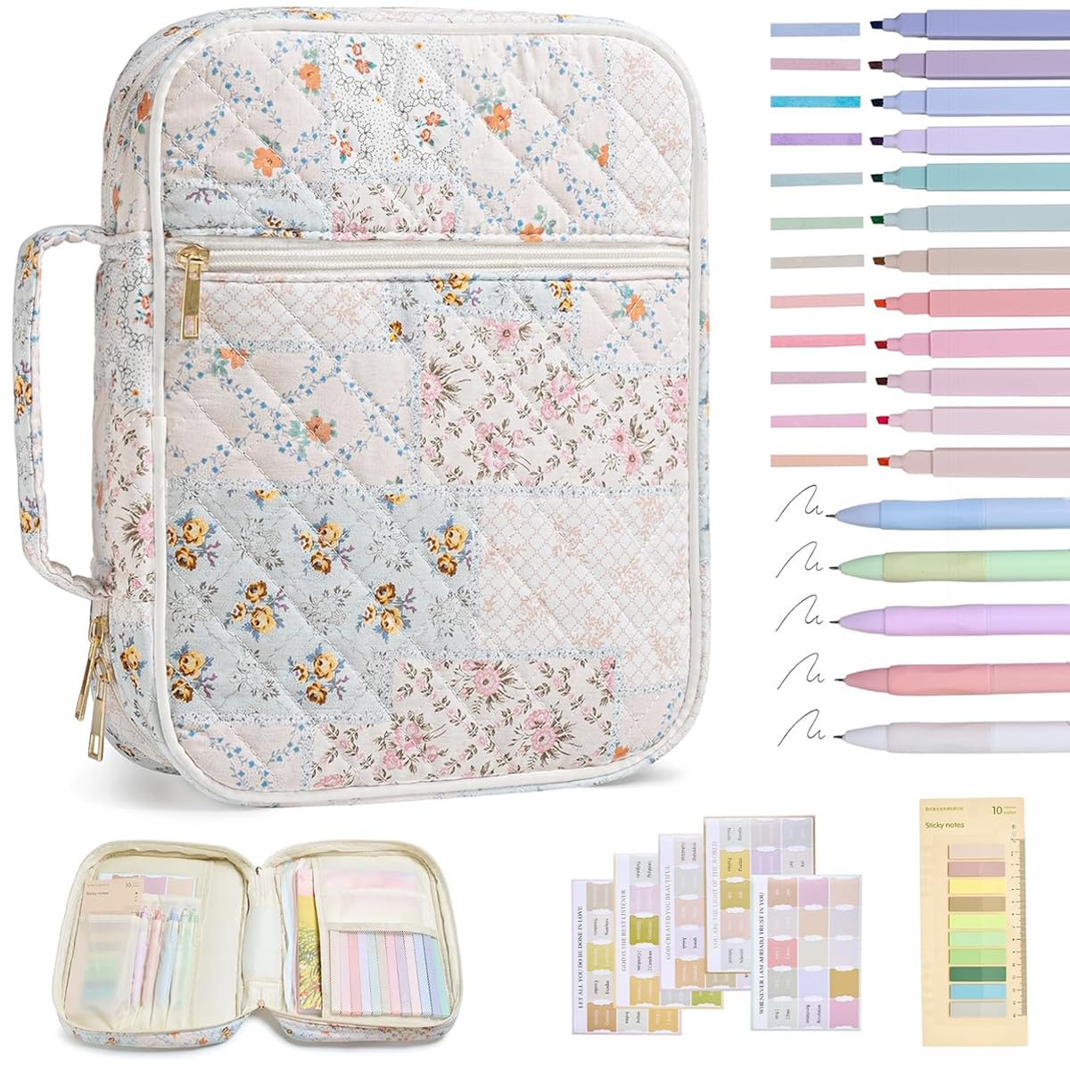 Climberty Bible Cover for Women with Padded Protection and Floral Design | Includes Markers