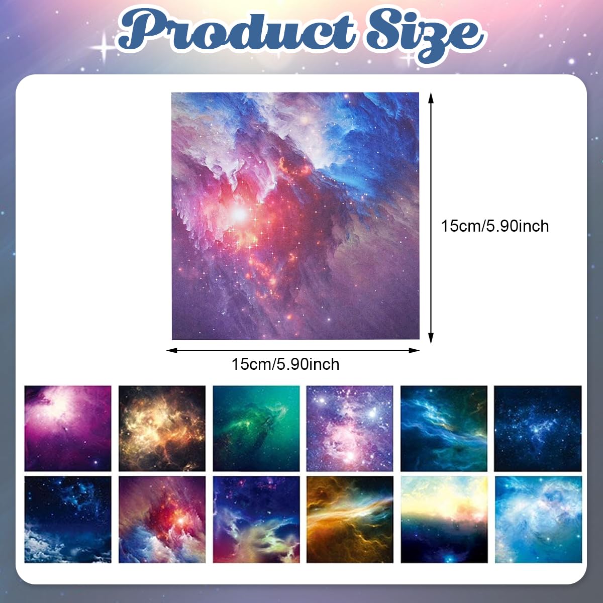 HASTHIP Origami Paper for Kids and Adults featuring 100 Double Sided Sheets 6x6 inch | 12 Galaxy Designs