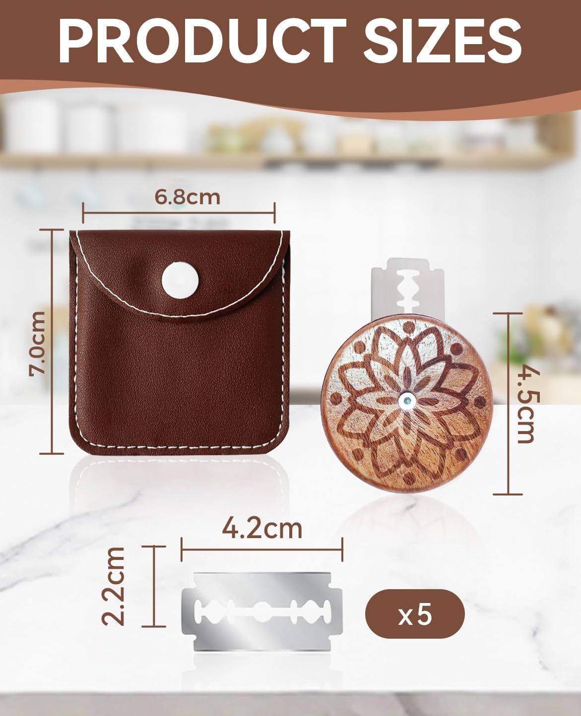 Supvox Bread Lame for Sourdough and Country Bread with Anti Slip Handle featuring Measuring Marks