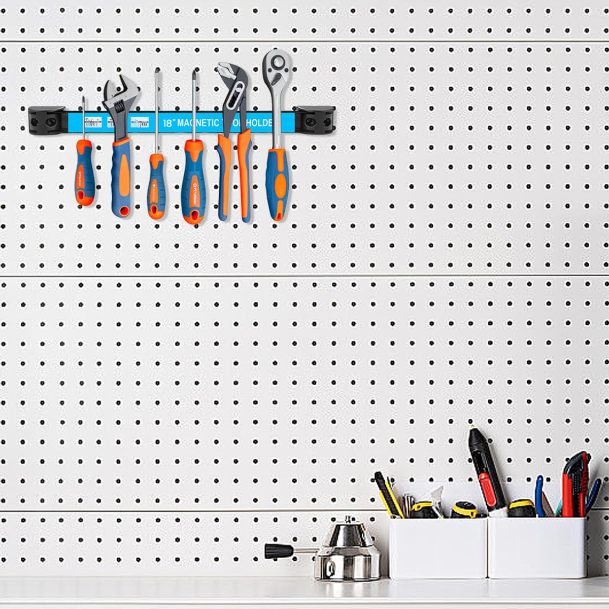Serplex Magnetic Tool Holder for Wall Mount with Screw Fixed Design and 18 Inches Length