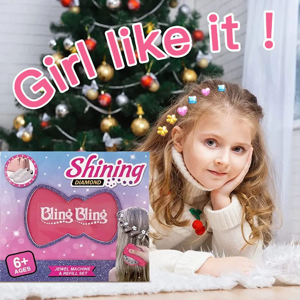 MAYCREATE Hair Gem Stapler with 360 pcs Rhinestone Kit for Quick Bling Styling | Girls & Women