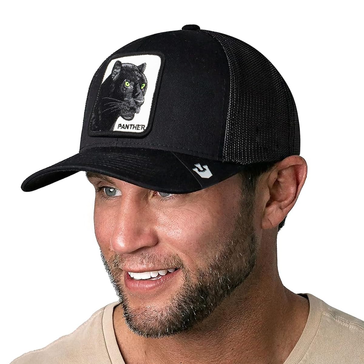 Zibuyu Men's Baseball Cap for Summer with Breathable Mesh and Panther Embroidery | Black Adjustable Sun Hat