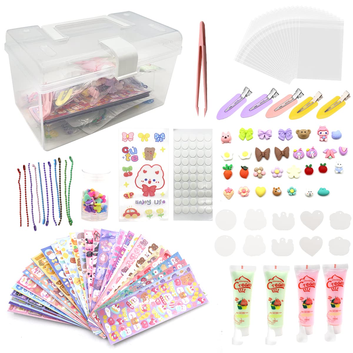 HASTHIP Children's 3D Stickers Set for DIY Crafts with 193 pcs and Cream Glue Kit | Gift for Girls