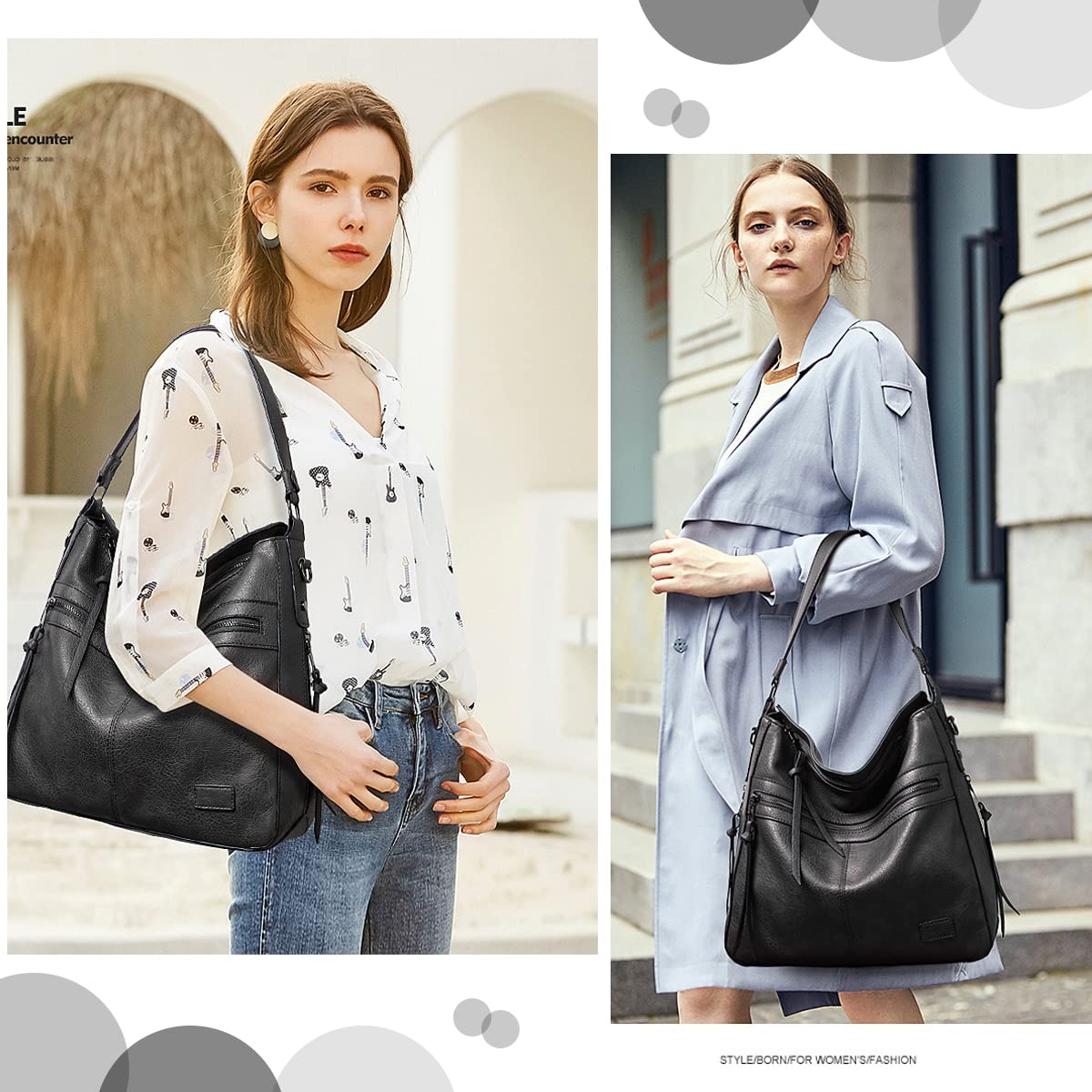 PALAY Tote Bag Purse Combo for Women with Multi Pockets and Soft PU Material | Black Shoulder Bag for Travel and Daily Use