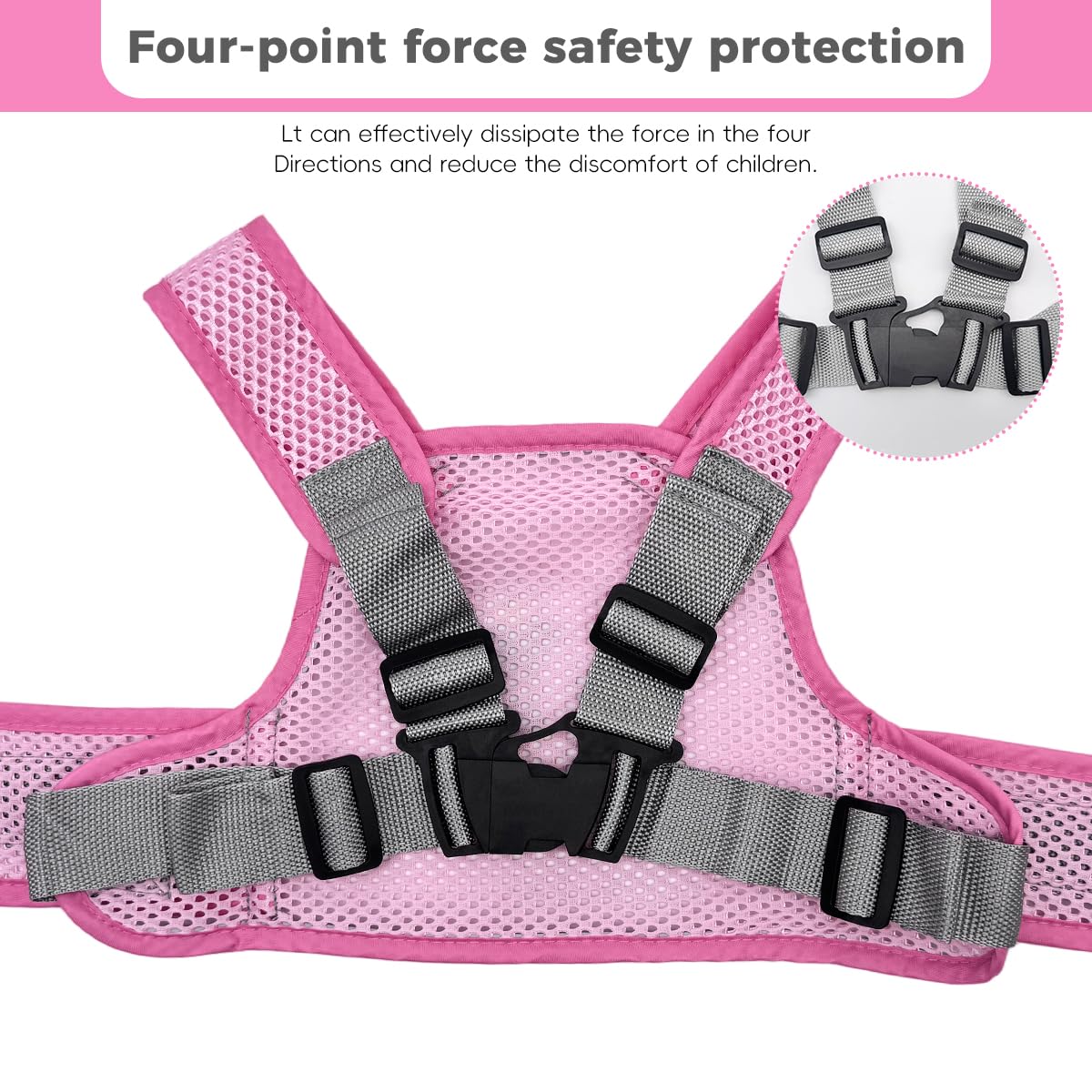 SNOWIE SOFT Kids Safety Belt for Two Wheeler with Four Strap Harness and Breathable Mesh | Adjustable Child Seat Belt for Ages 3–10