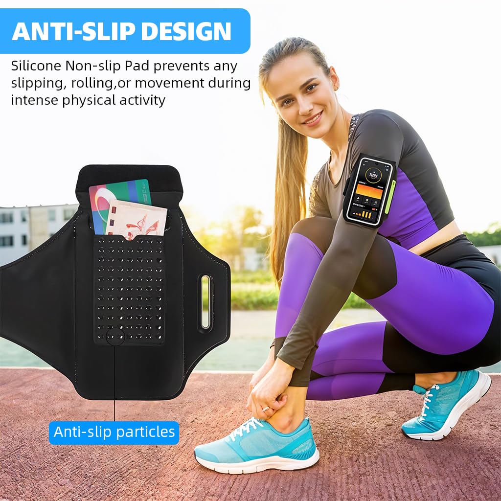Proberos Running Armband for Workouts with 6.7 in Touchscreen Holder and Zipper Pouch | Adjustable Sweatproof Fit for Men and Women