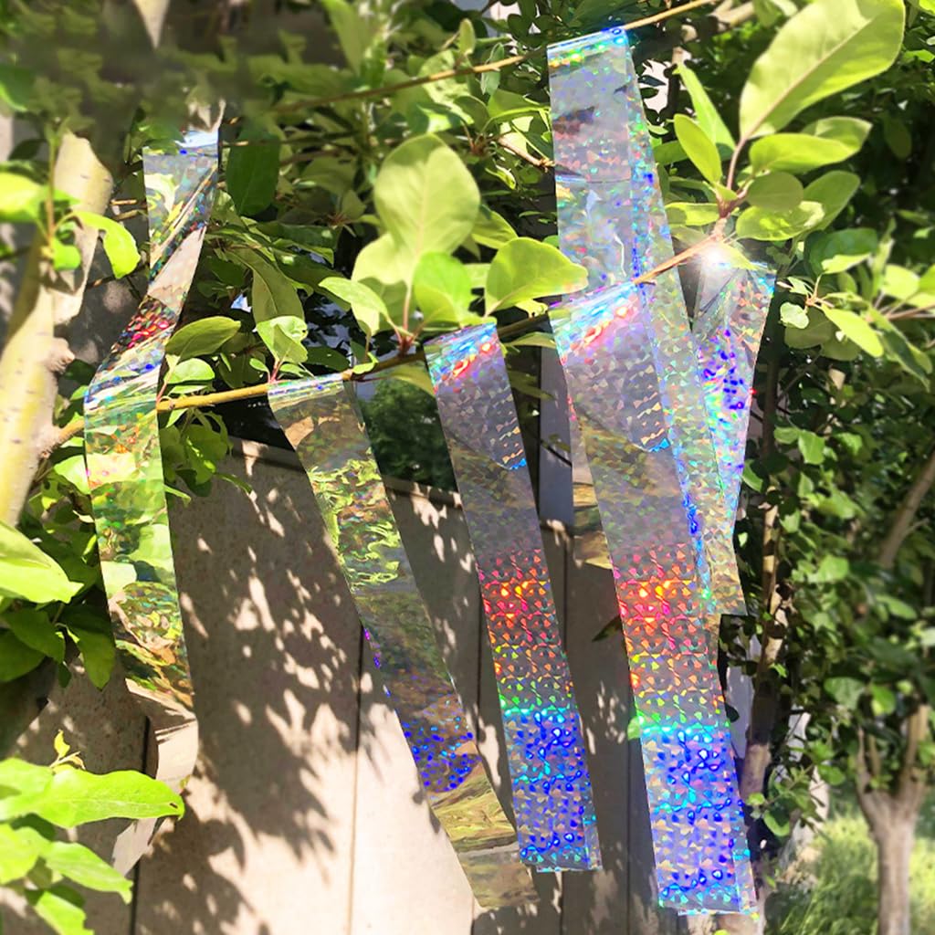 Supvox Bird Scare Tape for Outdoor Balcony with Reflective Holographic Design 100m | Pigeon Deterrent