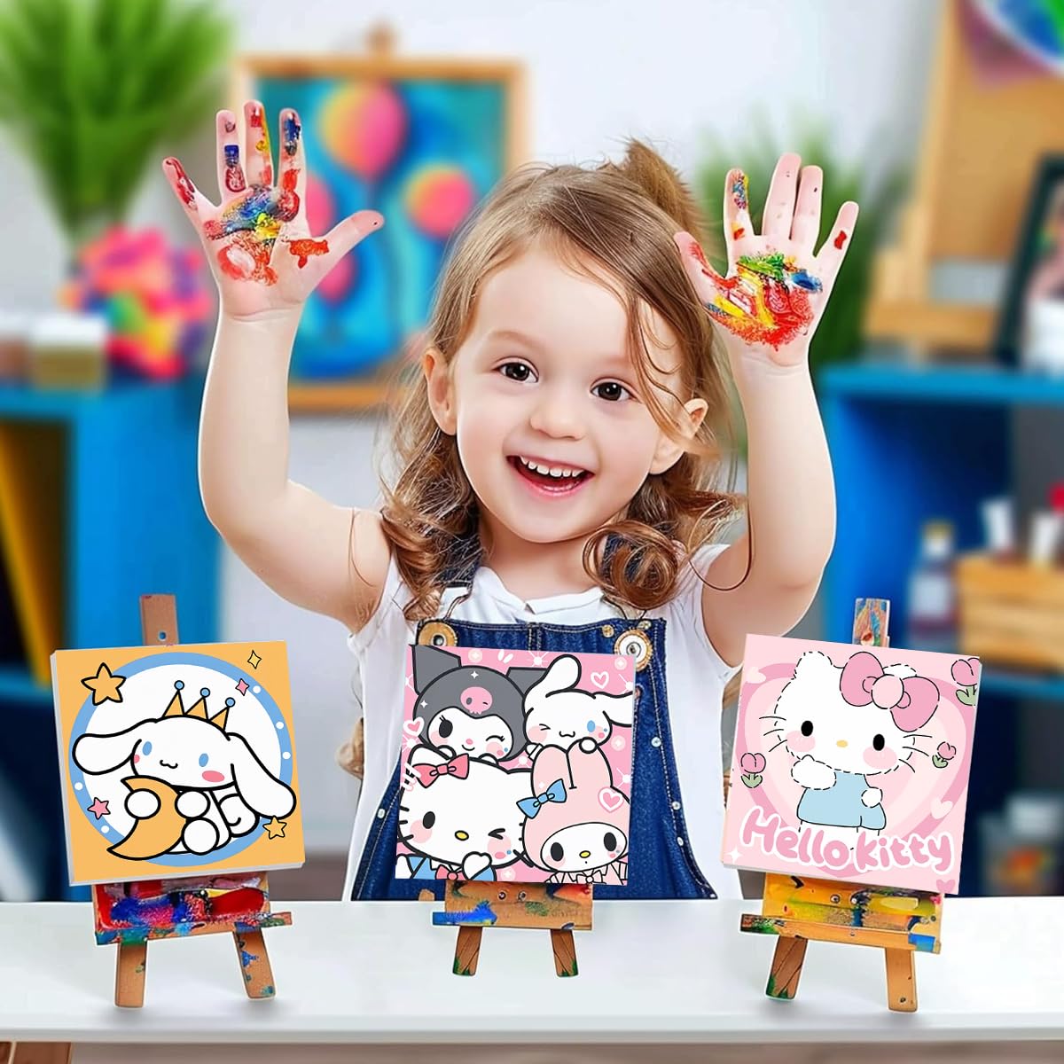 HASTHIP Paint by Numbers Kit for Wall Art with 7.8x7.8 in Canvases and Frame | DIY Gift