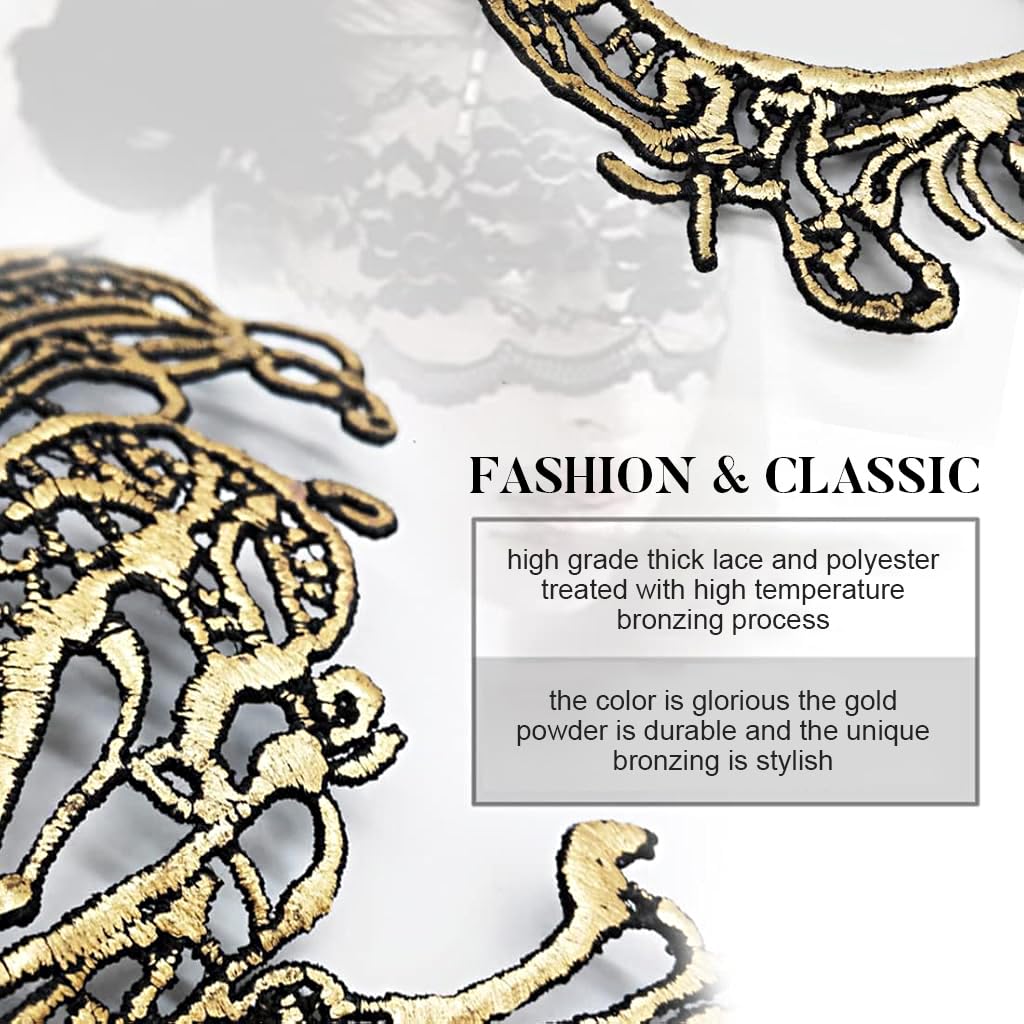 PATPAT Couple Masquerade Mask Set for Halloween and Carnival featuring Lace and Venetian Design