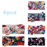 SNOWIE SOFT® 6 Pcs Hair Bands for Baby girls, Baby Girl Headwrap, Printed Floral Knot Hairband, Hair Clip, Head Accessories, Newborn Gift, Suitable for Daily Use, Photography, Travel