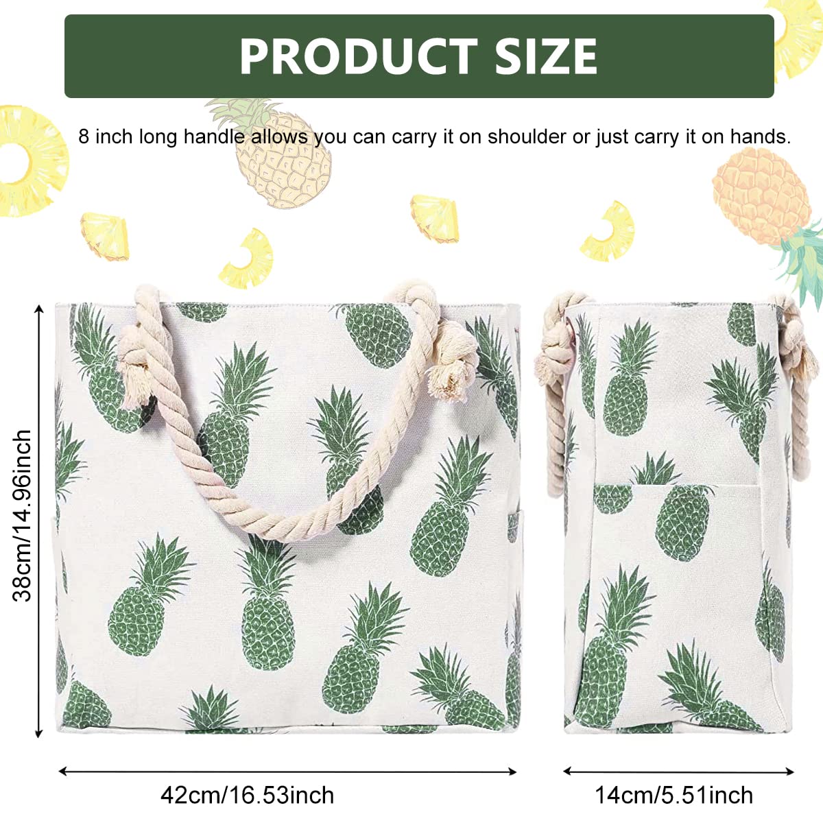 PALAY® Large Beach Bag Tote Bag Print Women Beach Clothes Accessories Storage Bag Tote Bag Linen Rope Handle Zipper Closure Large Capacity Shoulder Bag for Travel