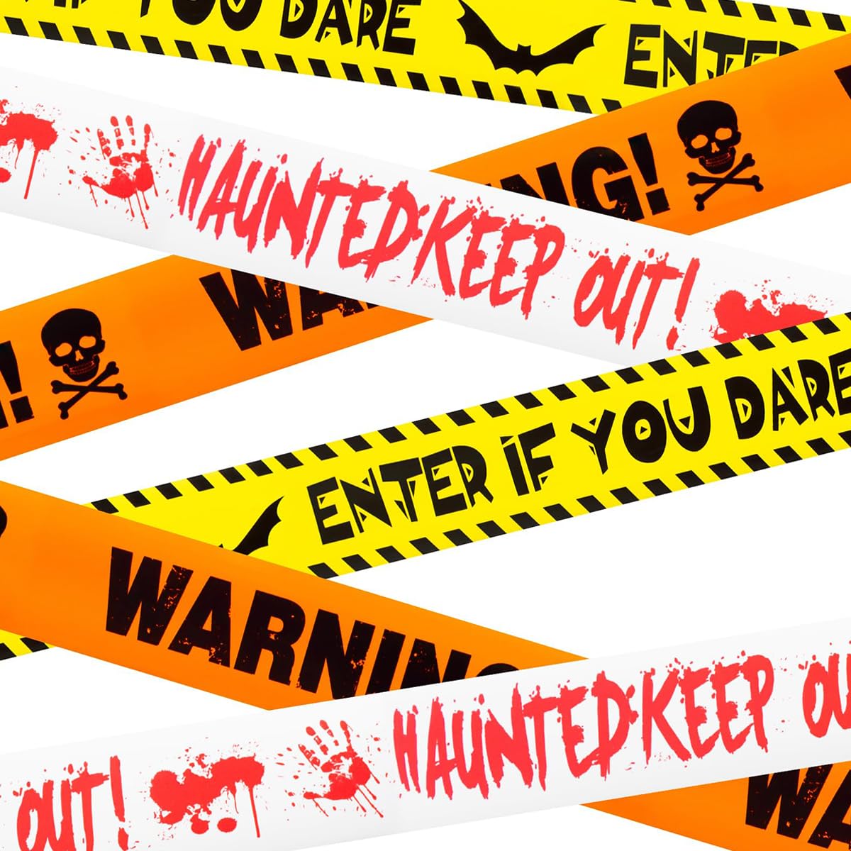 PATPAT Halloween Caution Tape for Haunted Party Decoration with 3 Designs and 27m Length | Non-Adhesive Warning Rolls for Door Window and Stair Decor