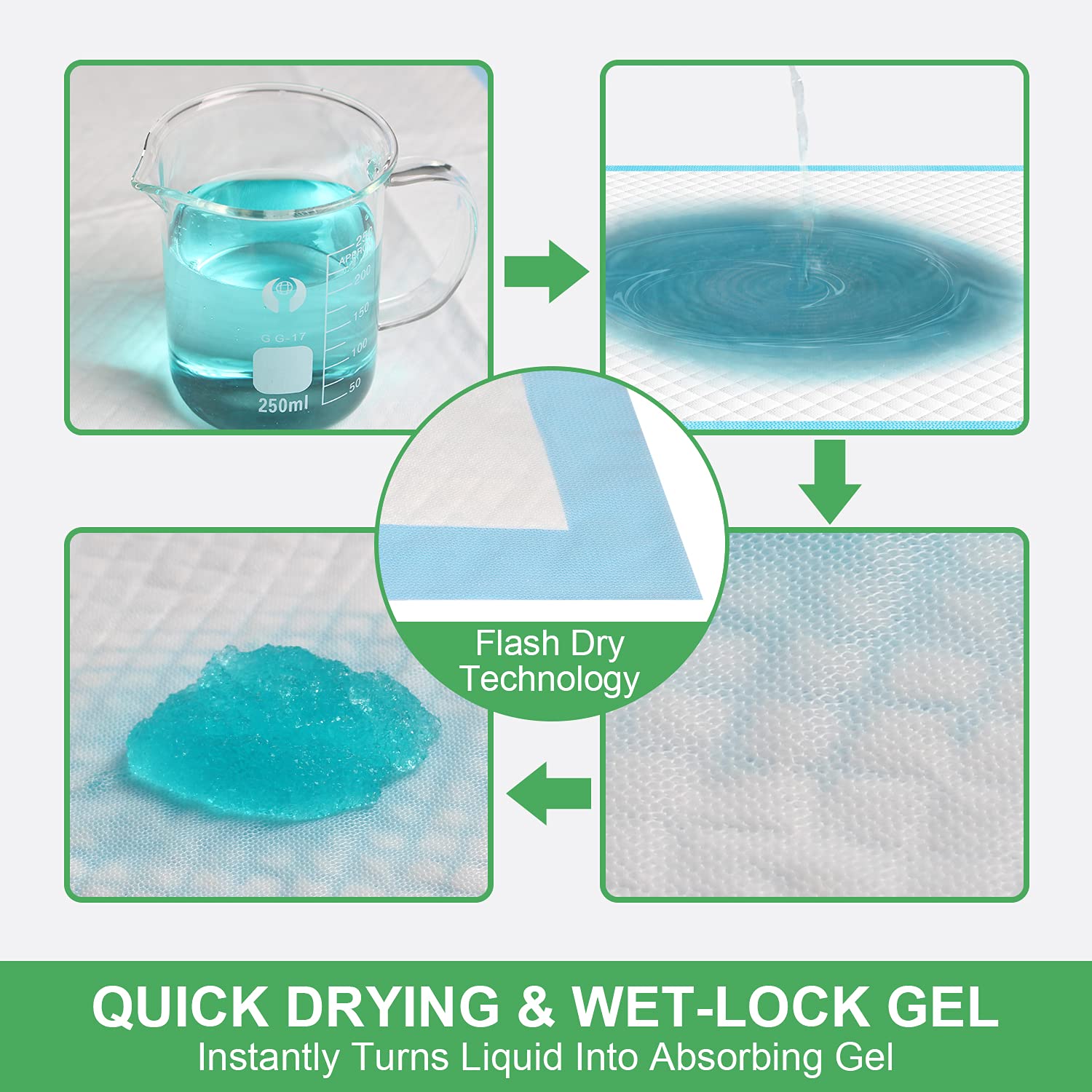 Qpets Pee Pads for Dogs Pack of 50 with 6 Layer Absorption 45x60cm Bamboo Charcoal | Puppy Training