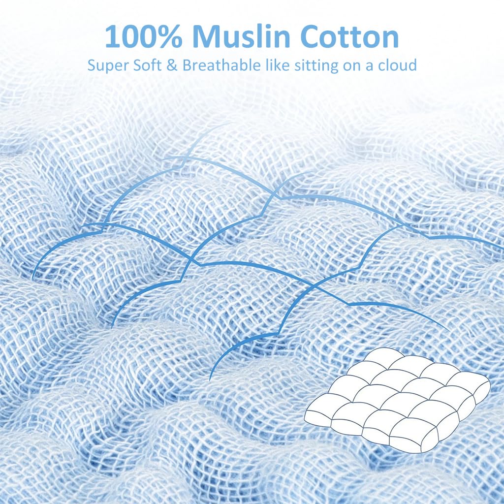 Zibuyu Baby Washcloths for Sensitive Skin featuring 12x12 in Cotton Mesh Towels | 5 Pcs