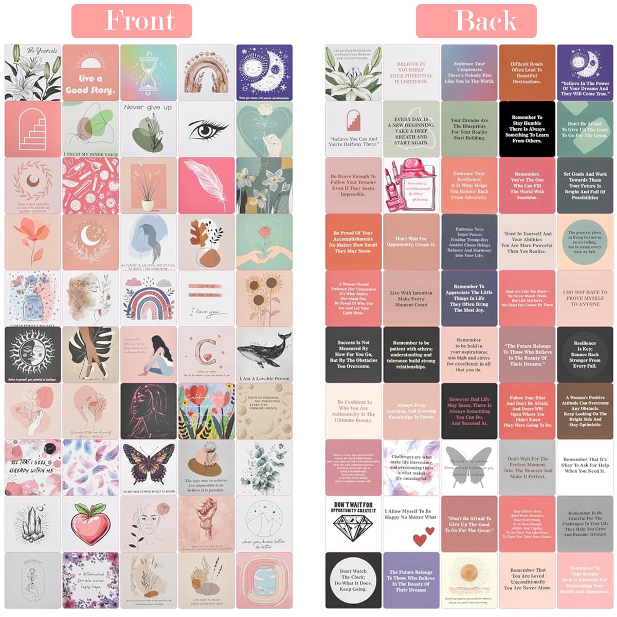 HASTHIP Affirmation Cards for Daily Motivation with 50 Inspiring Prompts | Self Care Gift