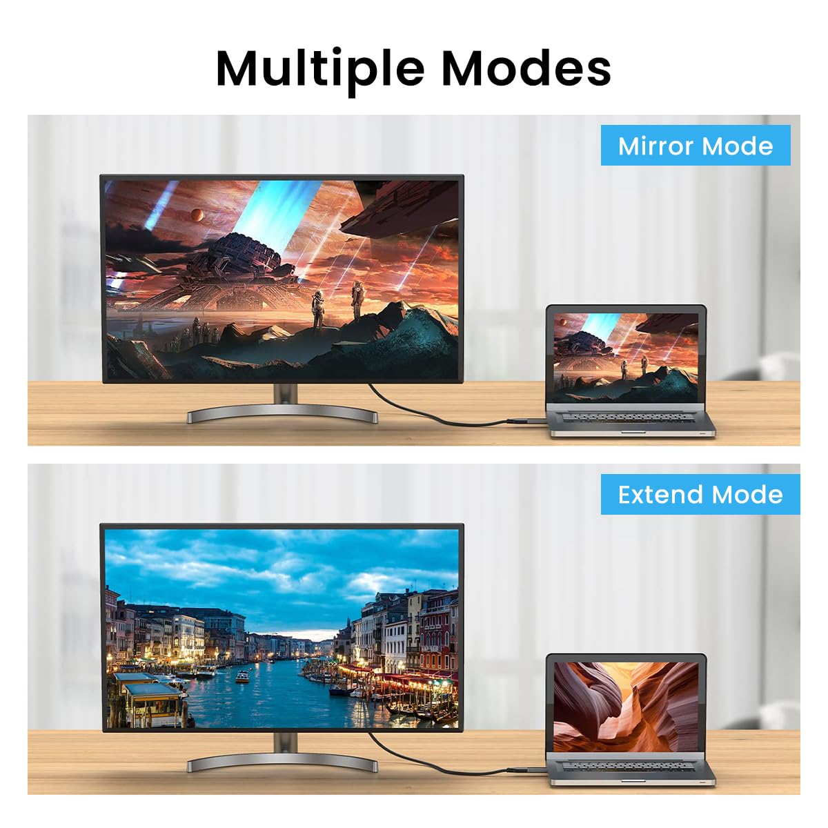 Verilux DisplayPort to HDMI Adapter for Monitors and TVs with 4K 3840x2160 Support | Plug and Play Connector