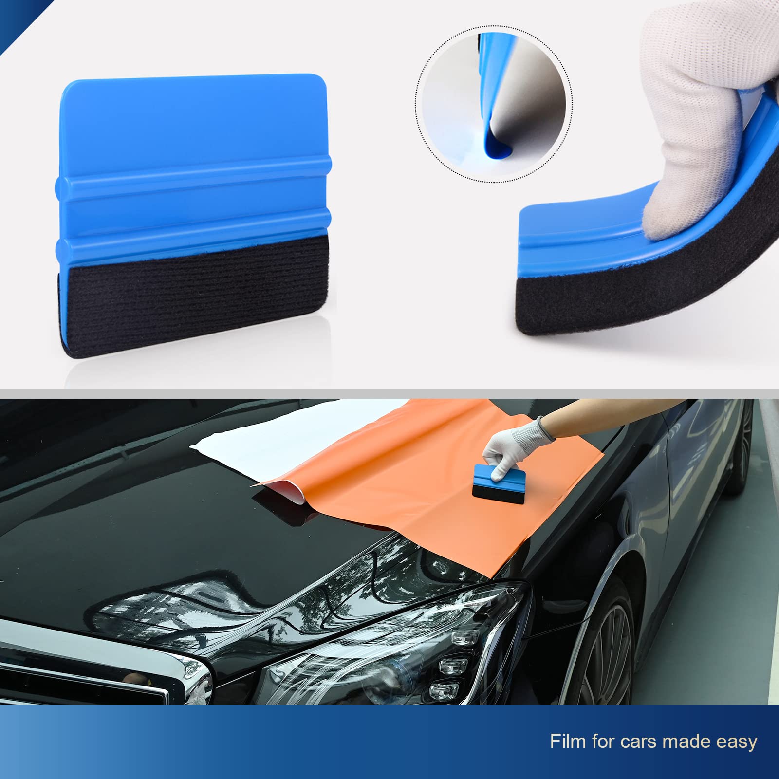 STHIRA Squeegee for Vinyl Wrap 10pcs 4in with Felt Edge for Car and Window Tint | Scratch-Free Film Application Tool