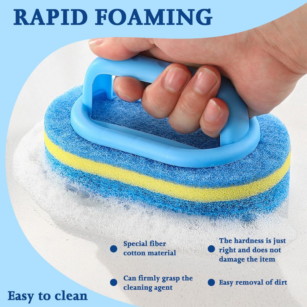Supvox Sponge Scrub Brush for Dishes and Pans featuring 5.5 in Handle | Non Abrasive Cleaner