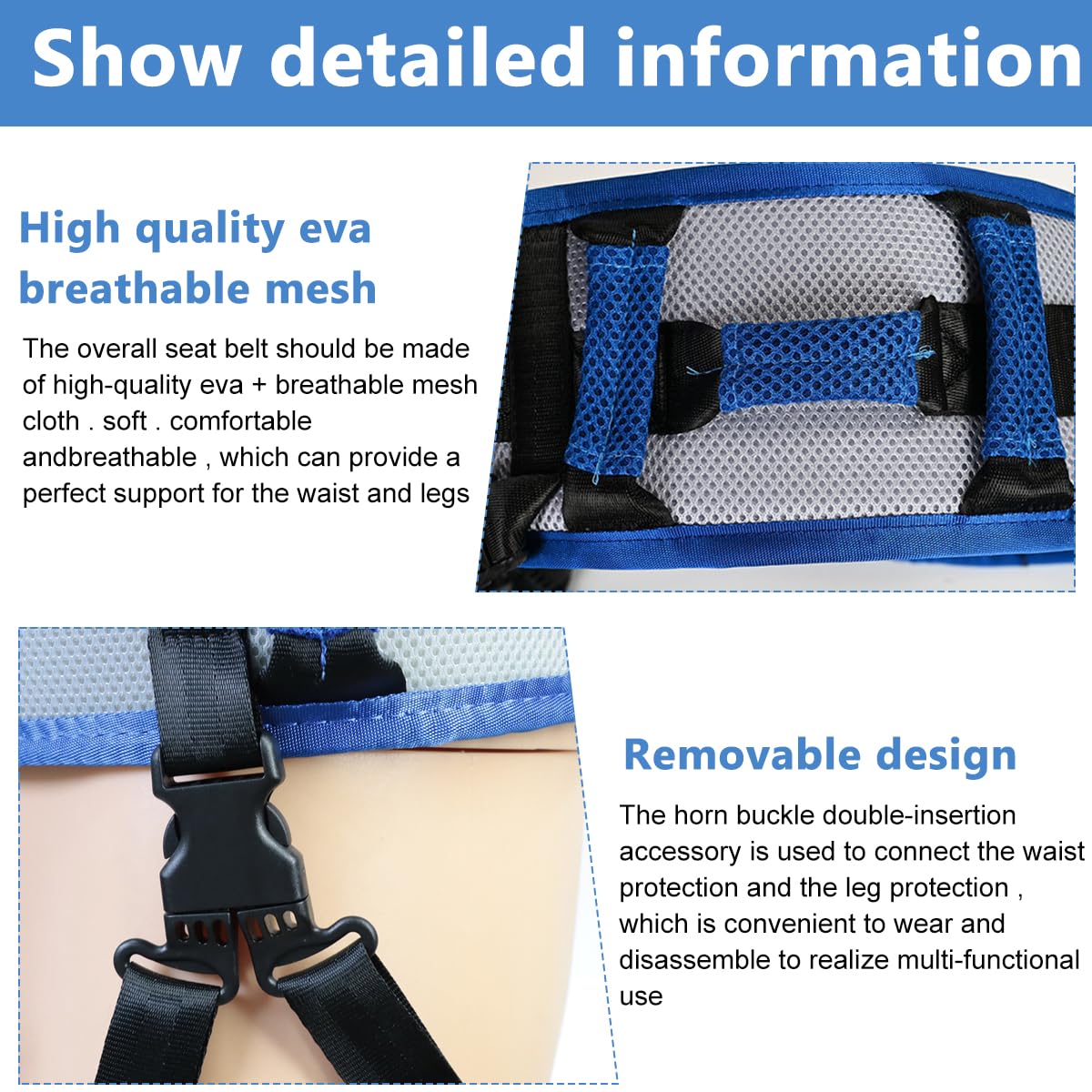 HANNEA® Transfer Belt with Leg Loops, Safety Gait Assist Device for Lifting Elderly Aid Walking Gait Belt with Quick Release Buckle, S