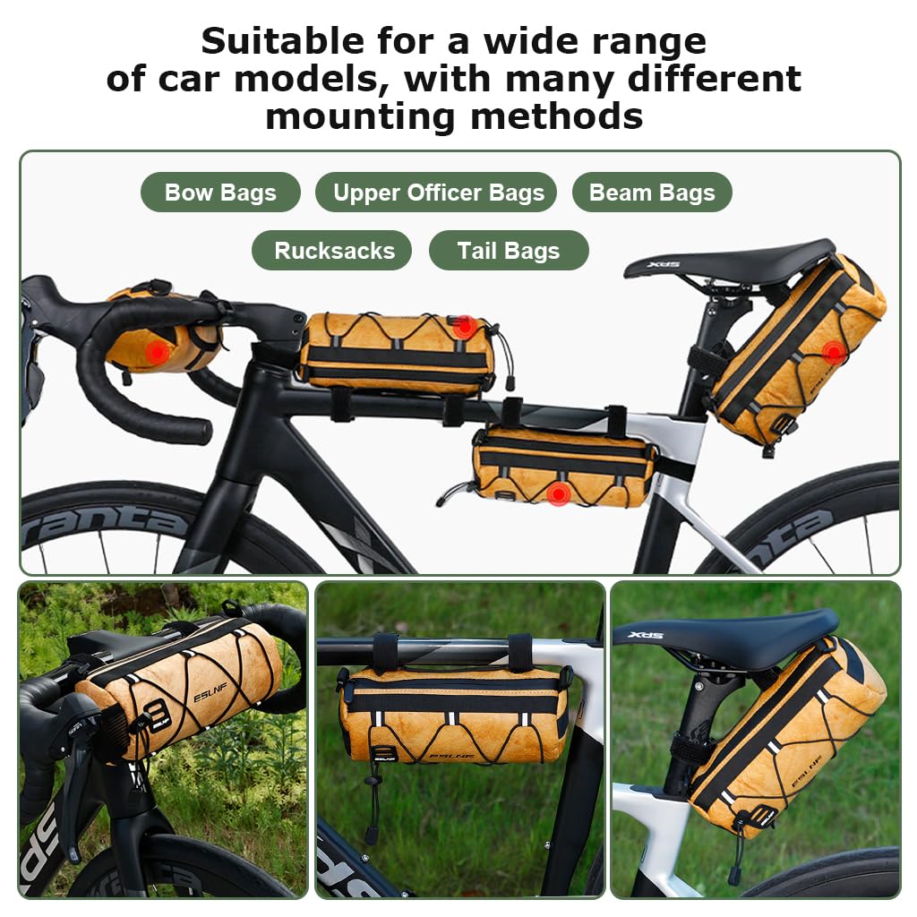 PROBEROS Bike Handlebar Bag for Outdoor Riding with 23.6x10.5x10cm Capacity and Dual Straps | Waterproof 900D Polyester Shoulder Style
