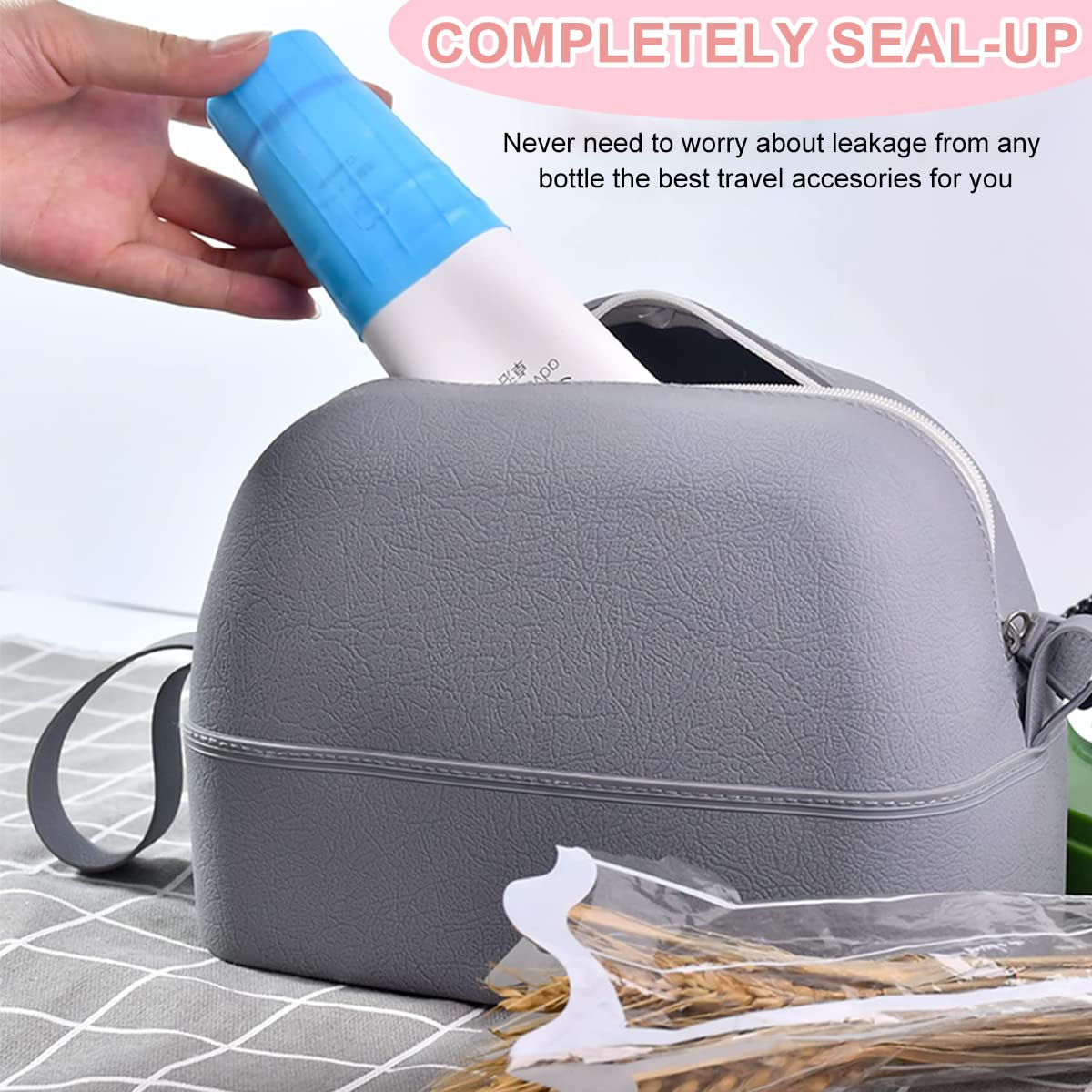 MAYCREATE Leak Proof Sleeves for Travel Bottles 24pcs with Elastic Silicone Seal | Reusable Toiletry Covers