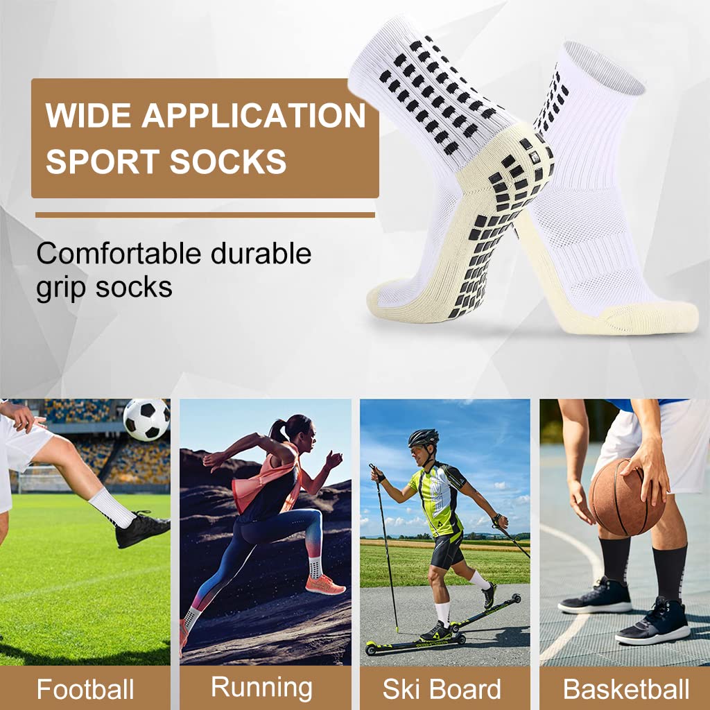 Proberos® Hi-Tech Performance Athletic Socks for Men Women, Rubber Anti-Slip and Thicken Cushion Sport Socks Ankle Length Socks for Badminton Soccer Running Gym & Indoor Training