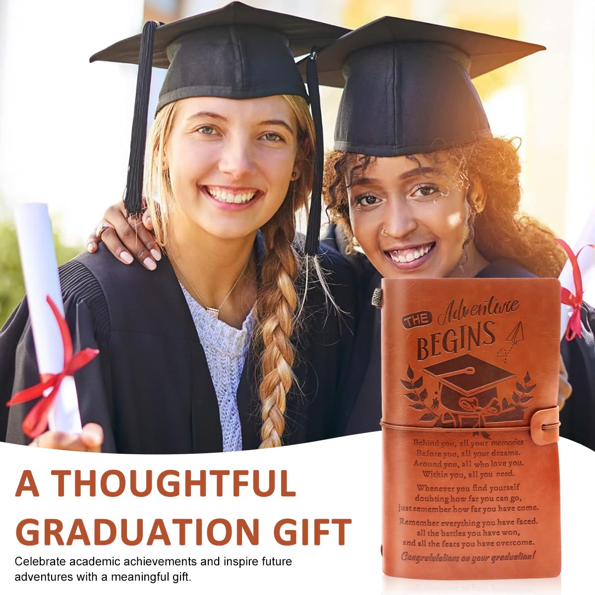 Zibuyu A6 Diary for Travel Notes with 100 Lined Pages in Brown PU Leather | Graduation Gift