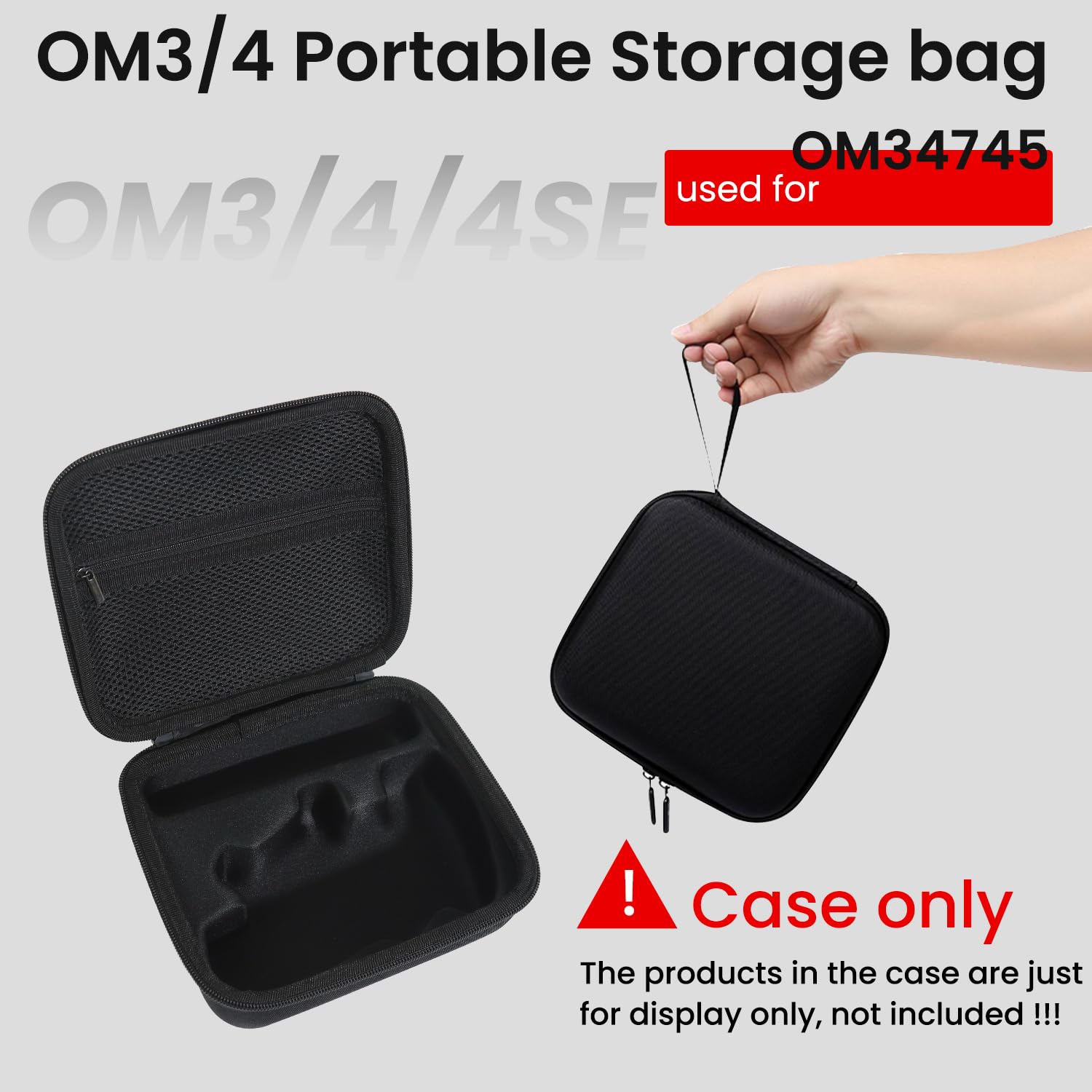 ZORBES  Stabilizer Storage Bag for DJI Osmo Mobile 3,Hard Shell Portable Case Phone Stabilizer Carrying Case for DJI OSMO 4 SE for DJI osmo Mobile 3/ Mobile 4 / OM 4 SE and Accessories - Black