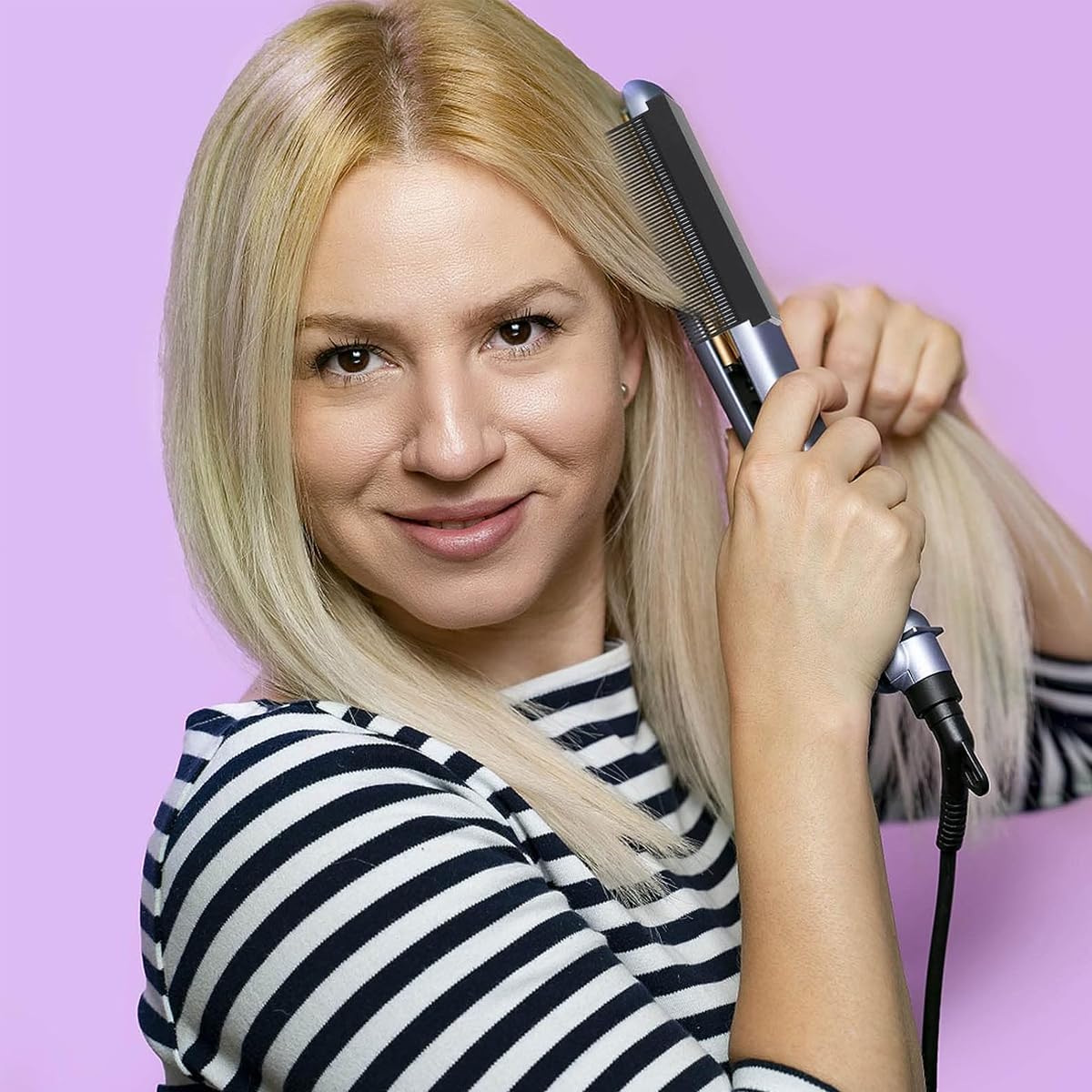 HANNEA Flat Iron Comb Attachment for Hair Straightening | 3.66×1.26×1.34 in Self-Adhesive Nylon Clip