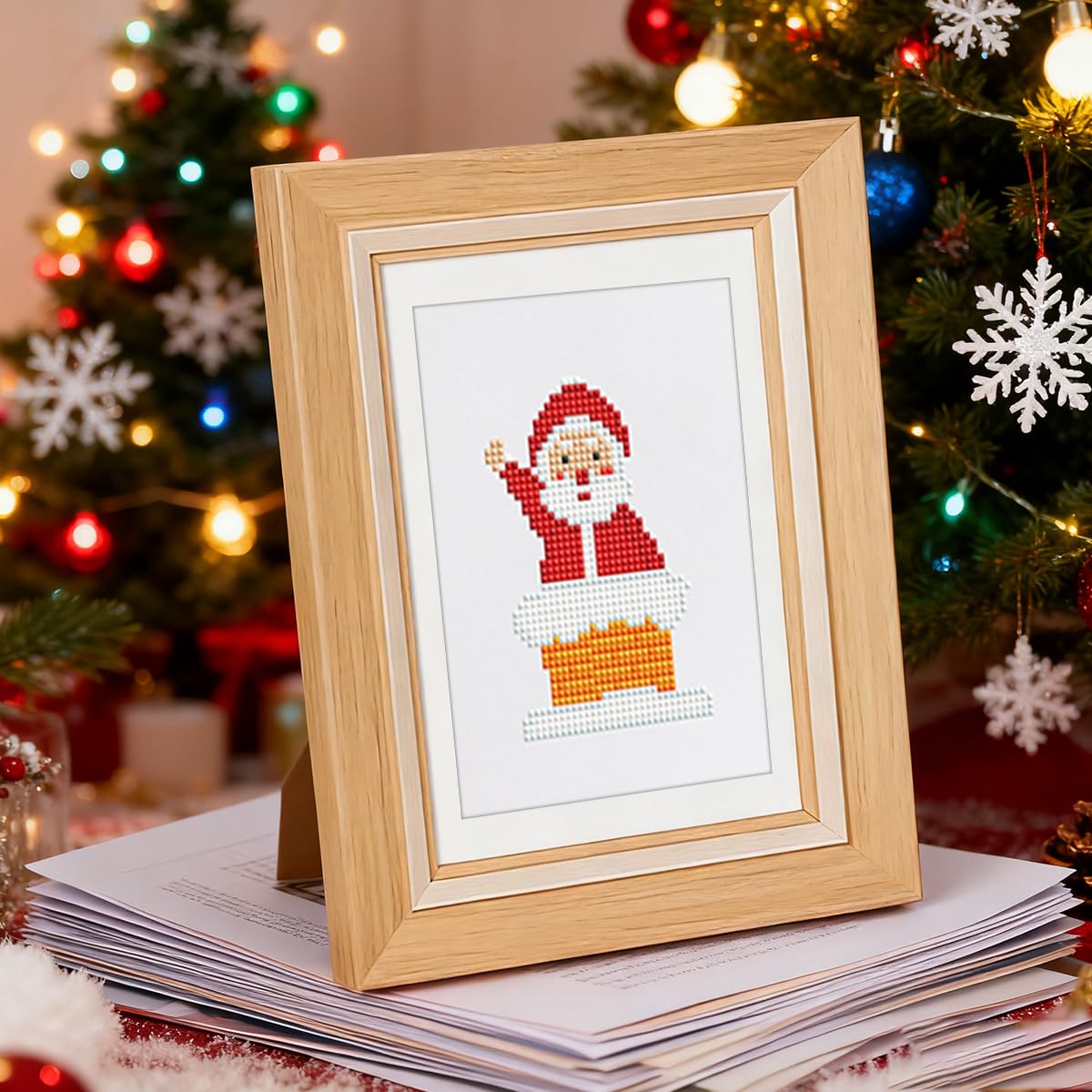 HASTHIP DIY Christmas Diamond Paint Craft Kit with 12 Designs 15x15cm Canvases | Beginner Set