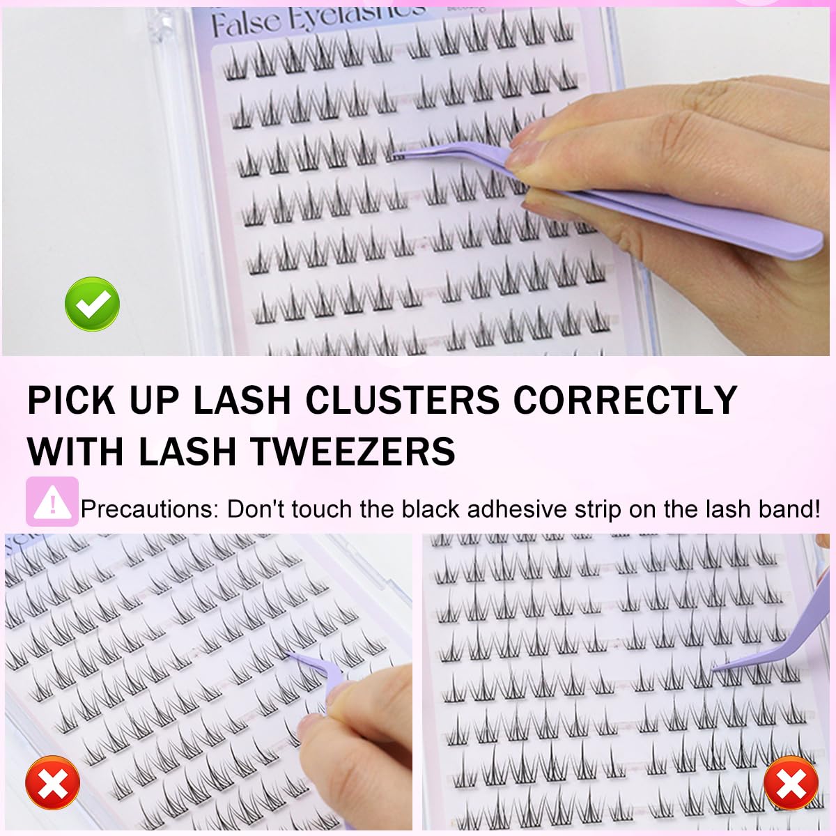 MAYCREATE False Eyelashes for Women with Self Adhesive Reusable Design and 5 Pairs Kit