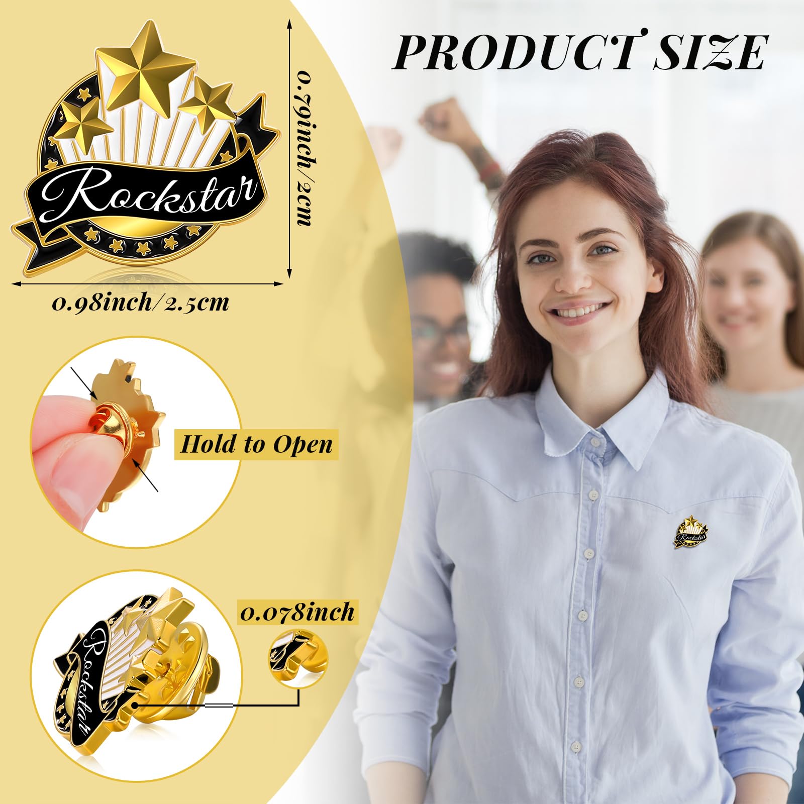 SANNIDHI Employee of The Month Lapel Pin for Recognition with Gold Plating Finish | Reward Badge