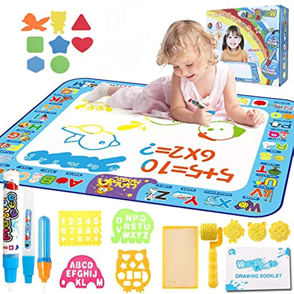 PATPAT Magic Water Doodle Mat 40 x 32 in for Kids with No Mess Design and Reusable Drawing|Educational Toy for Ages 3 and Up