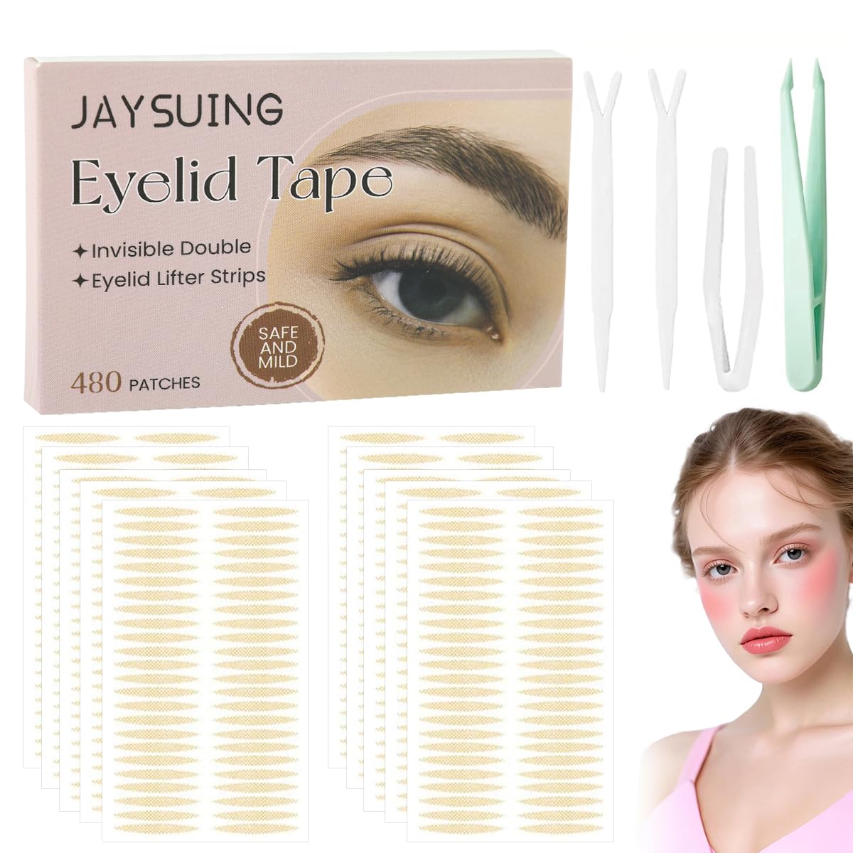 MAYCREATE Eyelash Extension Tape 360 Strips for Under Eye Application with Pre Cut Design | Latex Free Micropore Adhesive