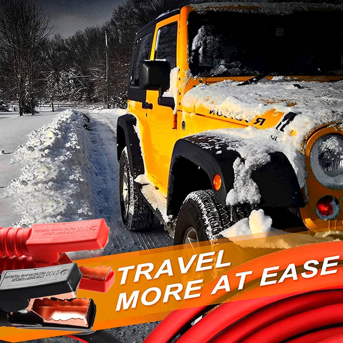 STHIRA Jumper Cable for Car Battery featuring Quick Contact Plugs and 4M 2000A Copper Clamps | Flexible TPE Wire