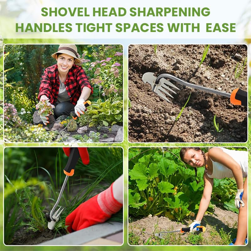HASTHIP Weeding Artifact Uprooting Tool for Gardening with Stainless Steel Construction 2PCS