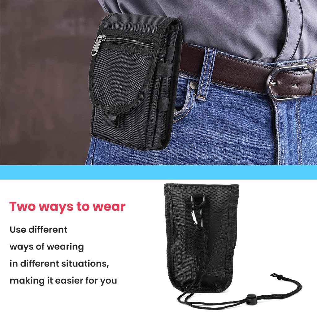 ZORBES Phone Belt Pouch for Outdoor Hiking featuring 3 Layer Storage and Hook and Loop Closure | 7.9x4.3 in Tactical Waist Bag