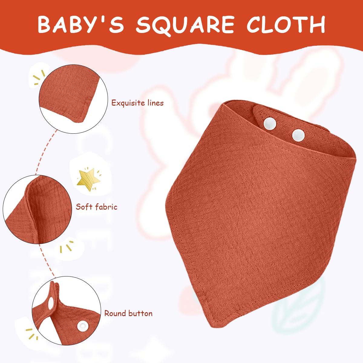 SNOWIE SOFT Baby Soothing Comforter Set with Wooden Teether and Cotton Bib | 3pcs for 0–12 Months